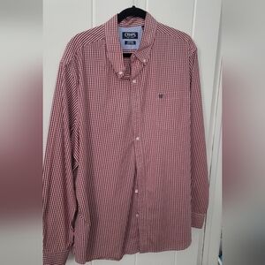 Nautica Red and White Checkered Button Down Shirt